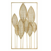 Decoratiune din metal aurie pentru perete Azhira 53 cm x 2 cm x 95 h
