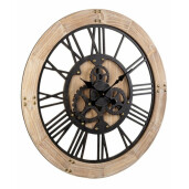 Ceas perete lemn metal otel maro Ticking Ø80x5h