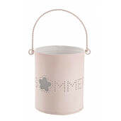 Suport lumanare metal roz Summer 12x14 cm