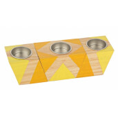 Set 4 candele lemn Block 22x6 cm