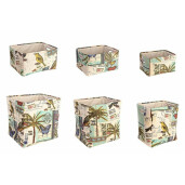 Set 6 cosuri depozitare dreptunghiulare din textil multicolor Botanic 45 cm x 38 cm x 45 h
