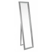 Oglinda decorativa de podea cu rama lemn argintie Sanzio 40x3x170 cm