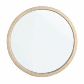 Oglinda rotunda decorativa perete cu rama lemn natur Tiziano 52x5 cm