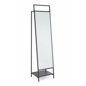Oglinda de podea rama din fier negru cu suport de haine si incaltaminte Ekbal 46 cm x 39 cm x 181.5 h