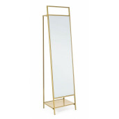 Oglinda de podea rama din fier auriu cu suport de haine si incaltaminte Ekbal 46 cm x 39 cm x 181.5 h