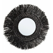 Oglinda decorativa de perete cu rama bambus negru Ilusion 73x2 cm
