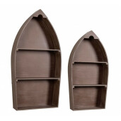 Set 2 rafturi de perete din mdf maro Boat 49 cm x 13 cm x 96.5 h