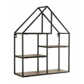 Raft perete fier maro 3 polite Casuta 40 cm x 14 cm x 50 h