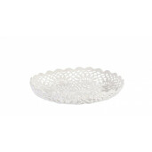 Set 6 cosuri bumbac crosetat alb 26x4 cm