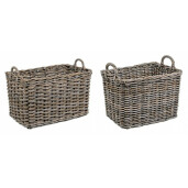 Set 2 cosuri din rattan maro Narra 50 cm x 37 cm x 37 h