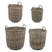 Set 4 cosuri depozitare din rattan maro Narra  ø 53 cm x 52 h