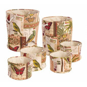 Set 6 cosuri depozitare din textil Botanic Ø 42 cm x 48 h