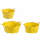 Set 12 ghivece flori zinc galben 33x26x13 cm;26x22x12 cm; 23.5x20x11 cm