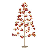 Copac decorativ rosu auriu cu leduri Glint Ø70×150h