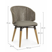 Scaun maro Ninfa 54.5x65x79 cm