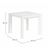 Masuta aluminiu alb Cruise 40x40x35 cm