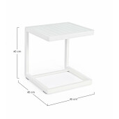 Masuta aluminiu alb Konnor 40x40x45 cm