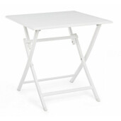 Masa pliabila din aluminiu alb Elin 70 cm x 70 cm x 71 h