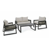 Set mobilier gradina gri antracit bej Captiva 130x78x74.5 cm