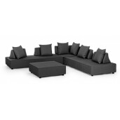 Set mobilier gradina gri antracit Piper 200x90x32 cm