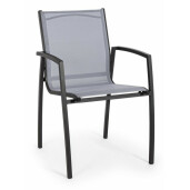 Scaun cu spatar fier negru cu sezut gri Hilla 56.5 cm x 61 cm x 87 h x 46.5 h1 x 66 h2