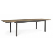 Masa extensibila gri antracit maro Elias 200/300x95x74 cm