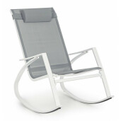 Fotoliu tip balansoar din fier alb Demid 60.5 cm x 107 cm x 95 h 