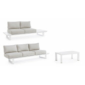 Set mobilier gradina alb bej Konnor 211x73.4x80 cm