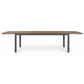 Masa extensibila gri antracit maro Elias 200/300x95x74 cm