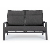 Canapea recliner aluminiu tapiterie textil gri antracit Kledi 152x81x98 cm