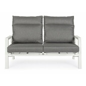 Canapea recliner fier alb textil gri Kledi 152x81x98 cm