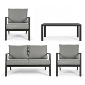 Set mobilier gradina 4 piese gri Harley 127x81.5x76 cm