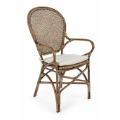 Set 2 scaune rattan maro Edelina 55x62x96 cm