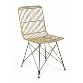 Scaun cu spatar din rattan natur Lucila 45 cm x 55 cm x 85 h  x 45 h