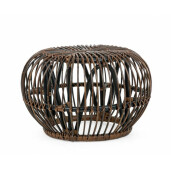 Masuta cafea rattan maro negru Doradal Ø 65 cm x 44 cm