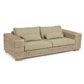 Canapea 4 locuri din rattan natur cu perne bej Leandro 220 cm x 97 cm x 72 h x 39 h1 x 56 h2 x 60 h3