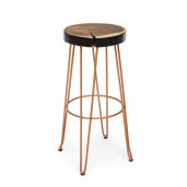 Scaun bar fier cupru lemn maro Rakel 33x44x74 cm