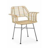 Set 2 scaune rattan natur Tunas 66x58.5x83 cm