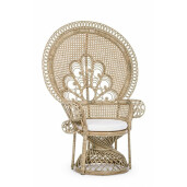 Fotoliu rattan natur Peacock 106x71x148 cm
