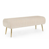 Banca tapiterie velur crem Selena 129X45.5x48 cm