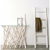 Scara decorativa lemn alb Sahel 48x6x150 cm