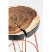 Scaun bar fier cupru lemn maro Rakel 33x44x74 cm