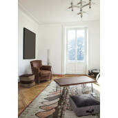 Taburet bumbac piele maro Charleston 40x40x40 cm