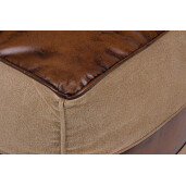 Taburet bumbac piele maro Charleston 40x40x40 cm