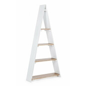Raft de perete cu 4 polite din mdf alb si maro Maison 65 cm x 17  cm x 137 h