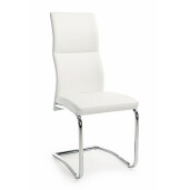 Scaun cu cadru din crom argintiu si tapiterie piele ecologica alba Thelma 44 cm x 58 cm x 104 cm x 47 h1 