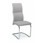 Scaun cu spatar din piele ecologica gri argintiu Thelma 44 cm x 58 cm x 104 h x 47 h