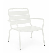 Scaun cu spatar din fier alb Marlyn 65 cm x 74 cm x 71  h x 36 h1 x 54 h2
