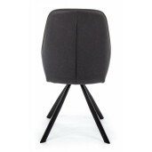 Set 4 scaune otel negru piele ecologica gri Maxwell 44x62x88 cm