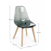 Set 4 scaune Smoky 52x47x82 cm